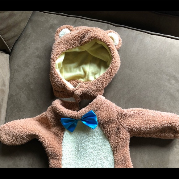 Rubie’s Fluffy Fleece Footie Hat Bodysuit Bear Kid - Picture 2 of 13